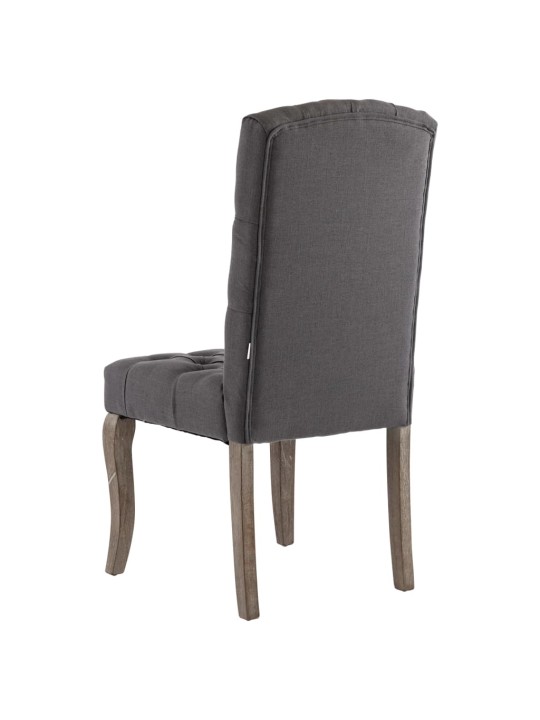 Jídelní židle 2 ks šedé se vzhledem lnu textil