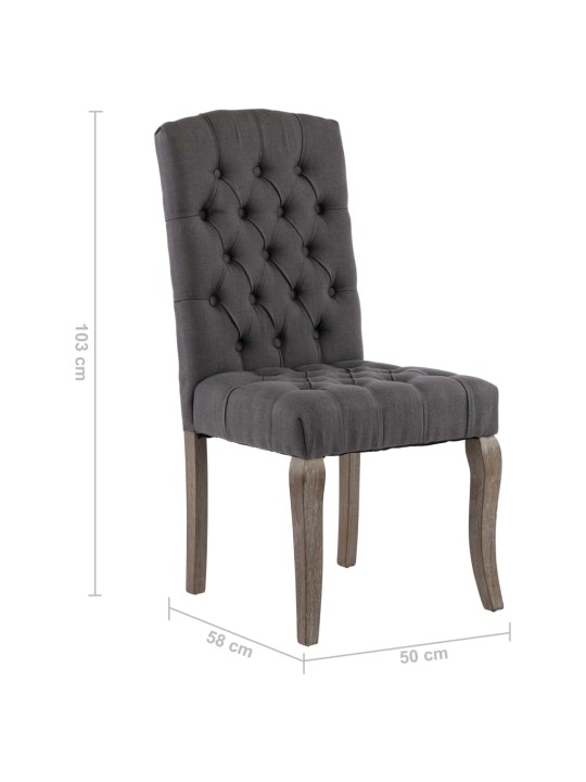 Jídelní židle 2 ks šedé se vzhledem lnu textil