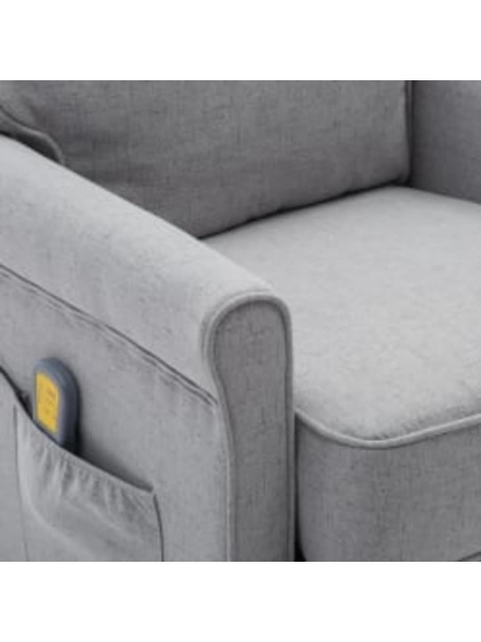 Masážní křeslo světle šedé textil