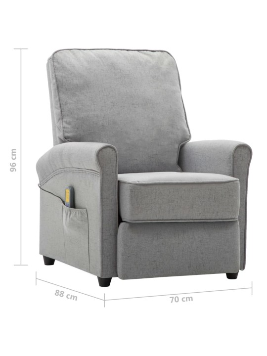 Masážní křeslo světle šedé textil
