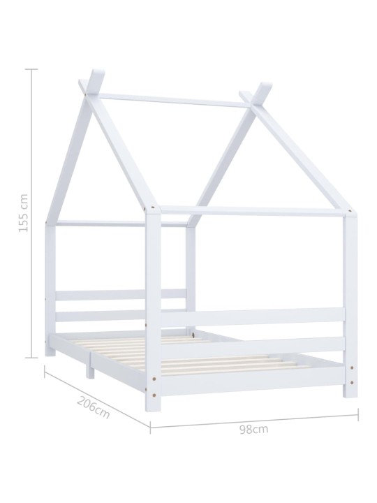 Rám dětské postele bílý masivní borové dřevo 90 x 200 cm