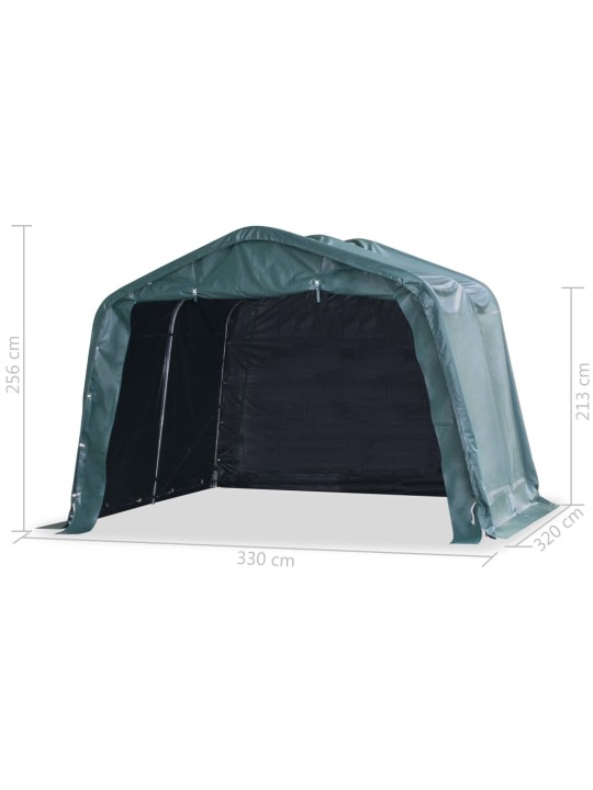 Mobilní přístřešek pro zvířata pvc 550 g/m² 3,3x3,2 m tm. zelený