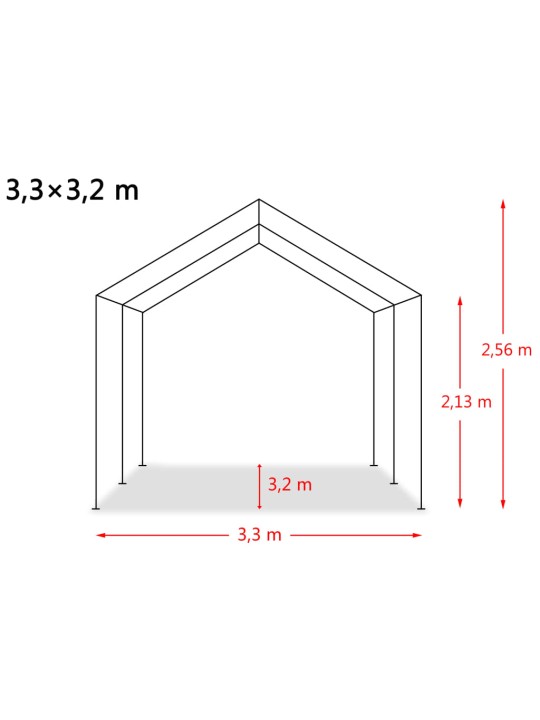 Mobilní přístřešek pro zvířata pvc 550 g/m² 3,3x3,2 m tm. zelený