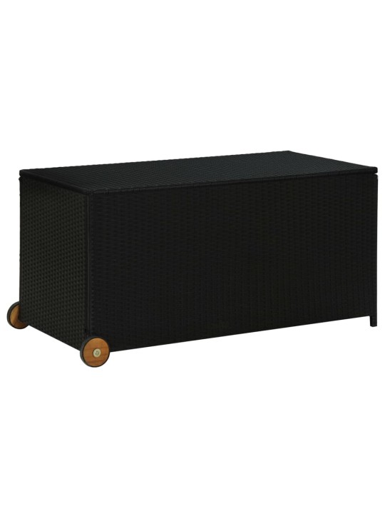 Zahradní úložný box černý 120x 65 x 61 cm polyratan