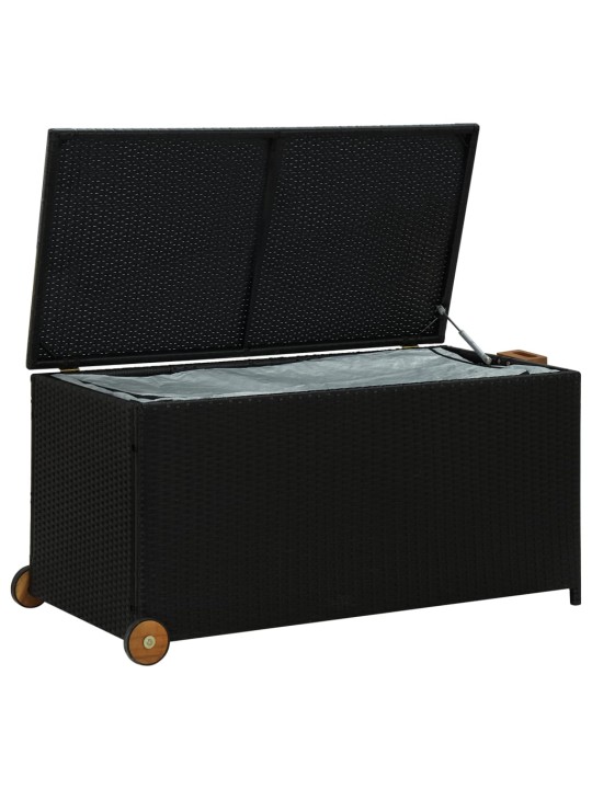 Zahradní úložný box černý 120x 65 x 61 cm polyratan