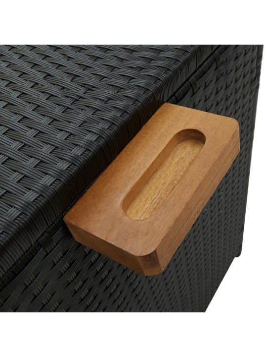 Zahradní úložný box černý 120x 65 x 61 cm polyratan