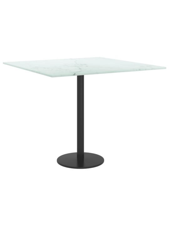 Stolní deska bílá 50 x 50 cm 6 mm tvrzené sklo mramorový design