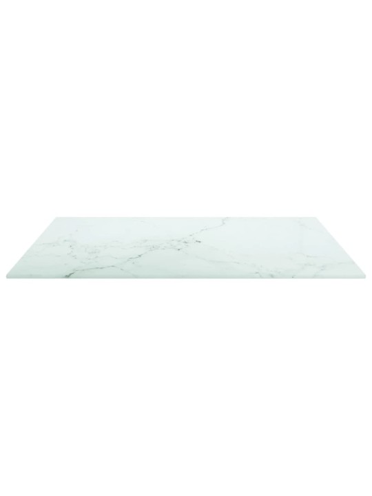 Stolní deska bílá 60 x 60 cm 6 mm tvrzené sklo mramorový design