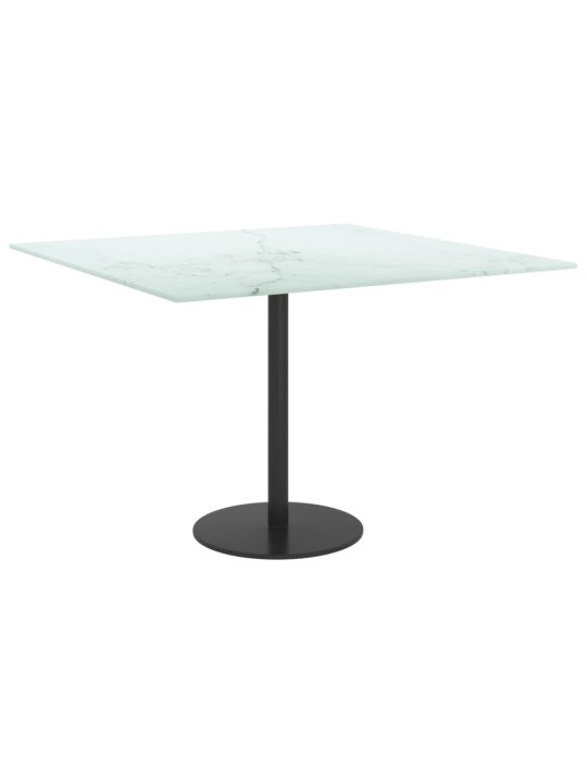 Stolní deska bílá 60 x 60 cm 6 mm tvrzené sklo mramorový design