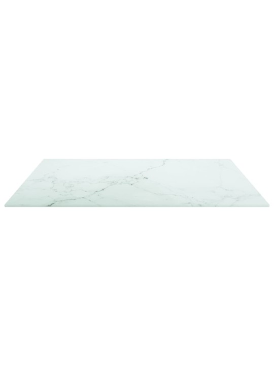 Stolní deska bílá 70 x 70 cm 6 mm tvrzené sklo mramorový design
