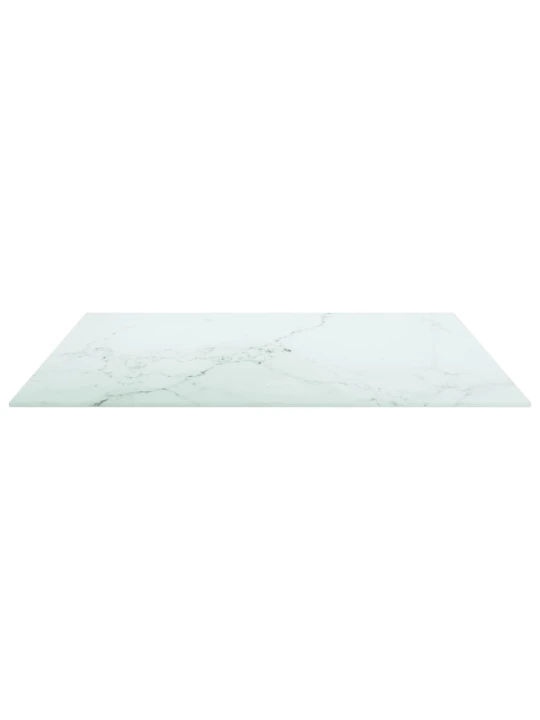 Stolní deska bílá 70 x 70 cm 6 mm tvrzené sklo mramorový design
