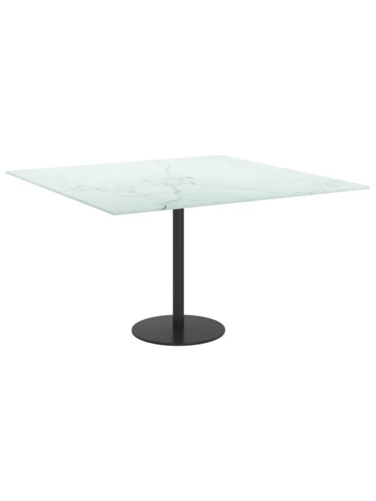 Stolní deska bílá 70 x 70 cm 6 mm tvrzené sklo mramorový design