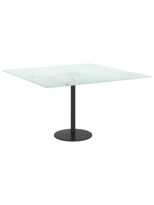 Stolní deska bílá 70 x 70 cm 6 mm tvrzené sklo mramorový design