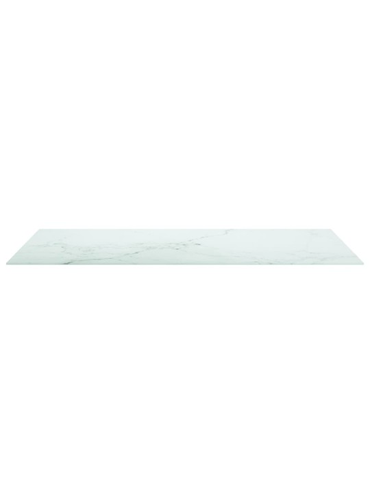 Stolní deska bílá 120x65 cm 8 mm tvrzené sklo mramorový design