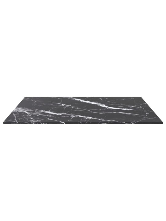 Stolní deska černá 60x60 cm 6 mm tvrzené sklo mramorový design