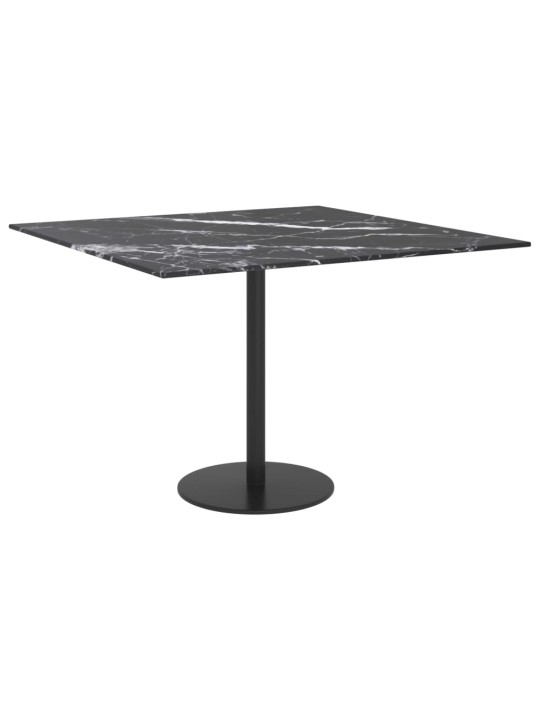 Stolní deska černá 60x60 cm 6 mm tvrzené sklo mramorový design