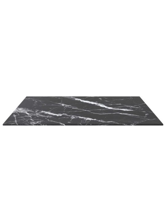 Stolní deska černá 70x70 cm 6 mm tvrzené sklo mramorový design