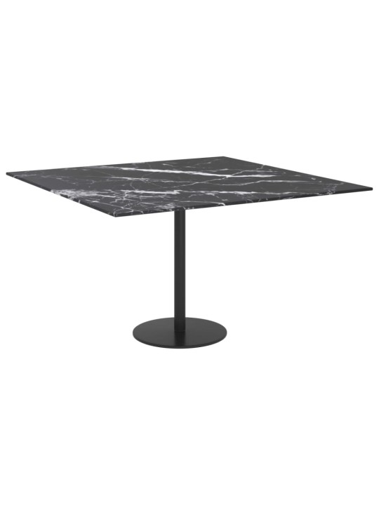 Stolní deska černá 70x70 cm 6 mm tvrzené sklo mramorový design