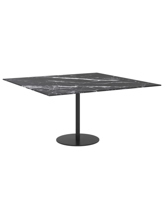 Stolní deska černá 80x80 cm 6 mm tvrzené sklo mramorový design