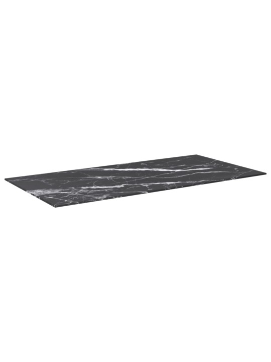 Stolní deska černá 100x50 cm 6 mm tvrzené sklo mramorový design