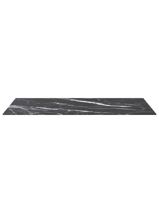 Stolní deska černá 100x50 cm 6 mm tvrzené sklo mramorový design