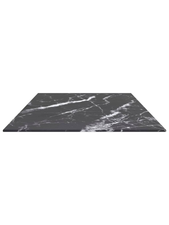 Stolní deska černá 100x50 cm 6 mm tvrzené sklo mramorový design