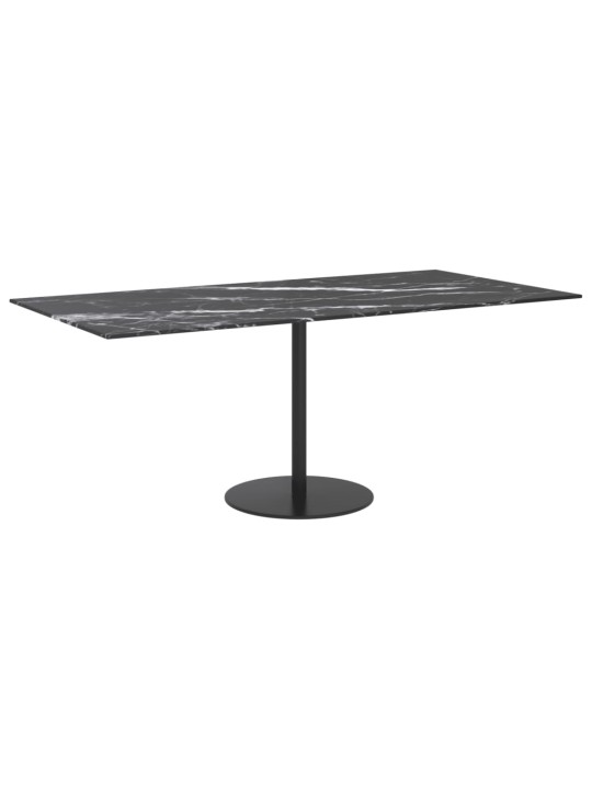 Stolní deska černá 100x50 cm 6 mm tvrzené sklo mramorový design