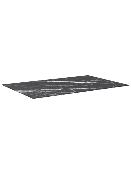 Stolní deska černá 100x62 cm 8 mm tvrzené sklo mramorový design
