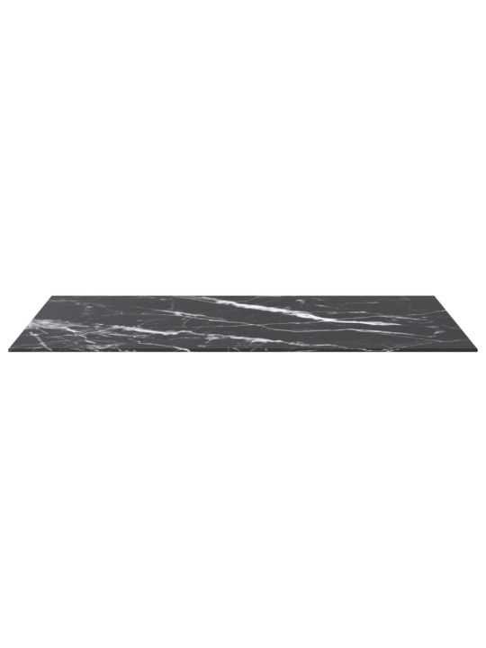 Stolní deska černá 100x62 cm 8 mm tvrzené sklo mramorový design
