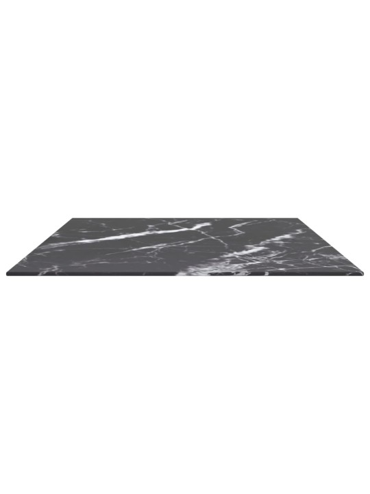 Stolní deska černá 100x62 cm 8 mm tvrzené sklo mramorový design