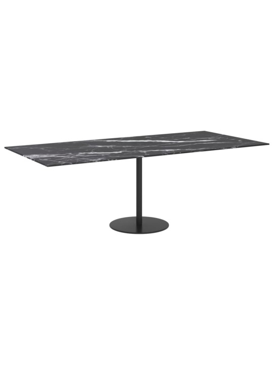 Stolní deska černá 100x62 cm 8 mm tvrzené sklo mramorový design