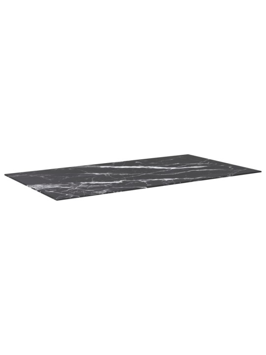 Stolní deska černá 120x65 cm 8 mm tvrzené sklo mramorový design