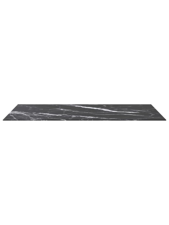 Stolní deska černá 120x65 cm 8 mm tvrzené sklo mramorový design