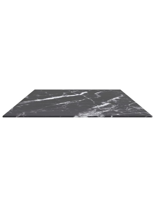 Stolní deska černá 120x65 cm 8 mm tvrzené sklo mramorový design