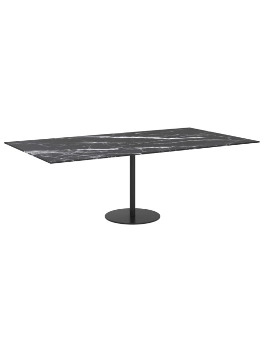 Stolní deska černá 120x65 cm 8 mm tvrzené sklo mramorový design