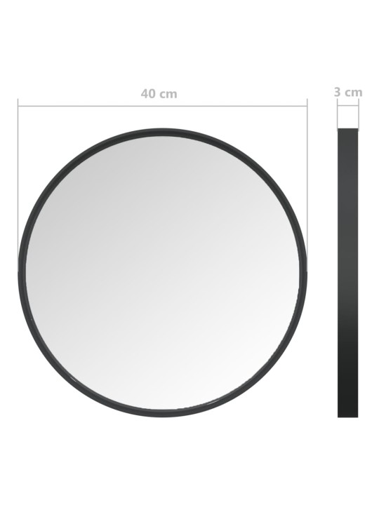Nástěnné zrcadlo černé 40 cm