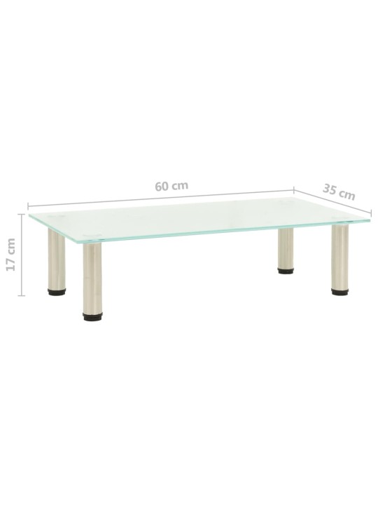 TV stolek mléčný 60 x 35 x 17 cm tvrzené sklo