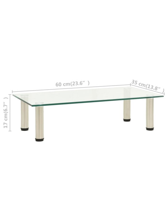 TV stolek průhledný 60 x 35 x 17 cm tvrzené sklo