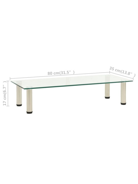 TV stolek průhledný 80 x 35 x 17 cm tvrzené sklo