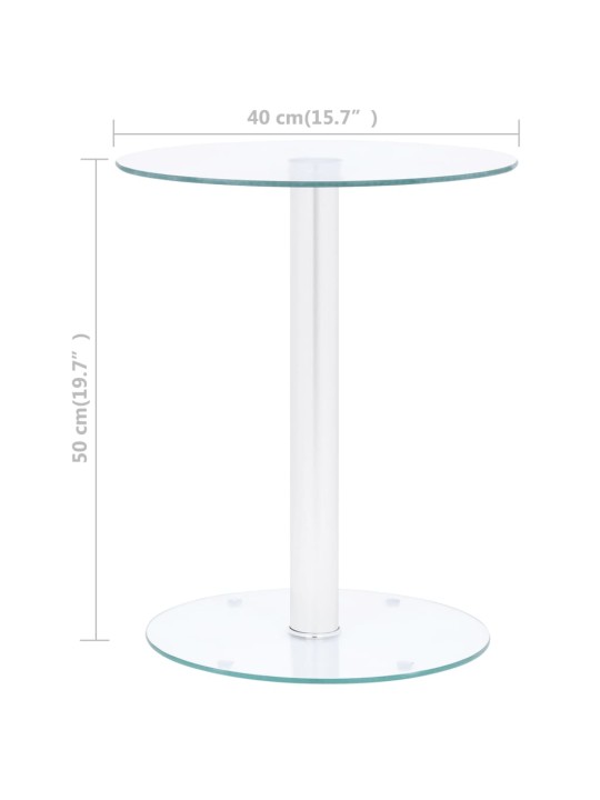 Konferenční stolek průhledný 40 cm tvrzené sklo