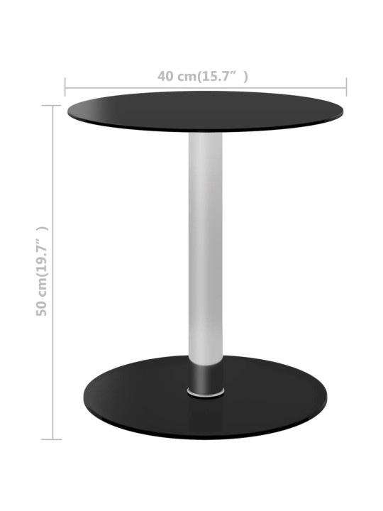 Konferenční stolek černý 40 cm tvrzené sklo