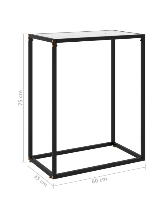 Konzolový stolek bílý 60 x 35 x 75 cm tvrzené sklo
