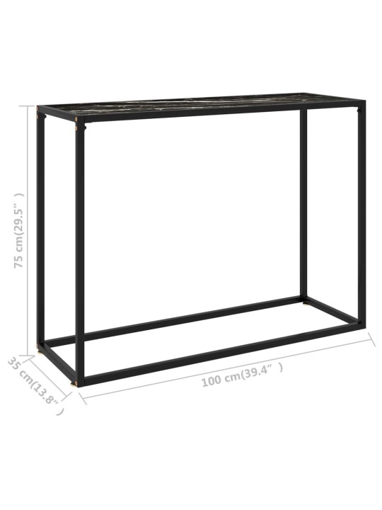 Konzolový stolek černý 100 x 35 x 75 cm tvrzené sklo