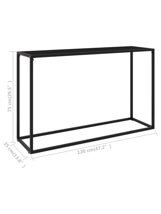 Konzolový stolek černý 120 x 35 x 75 cm tvrzené sklo