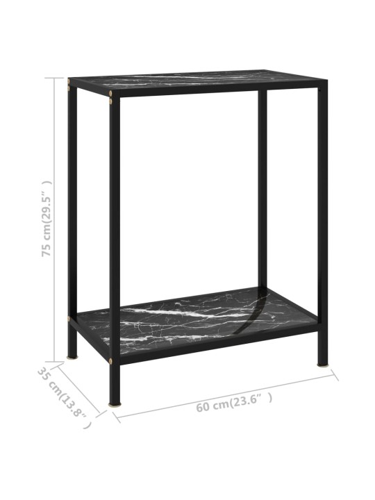 Konzolový stolek černý 60 x 35 x 75 cm tvrzené sklo