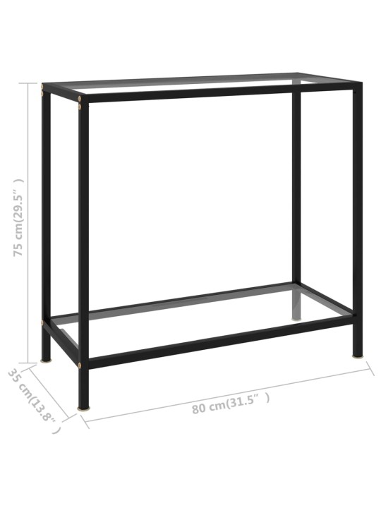 Konzolový stolek transparentní 80 x 35 x 75 cm tvrzené sklo