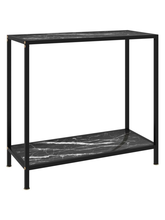 Konzolový stolek černý 80 x 35 x 75 cm tvrzené sklo