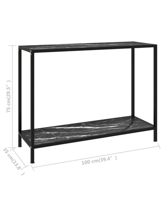 Konzolový stolek černý 100 x 35 x 75 cm tvrzené sklo