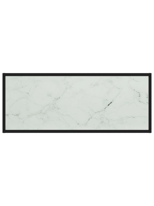 TV stolek černý s bílým mramorovým sklem 100 x 40 x 40 cm