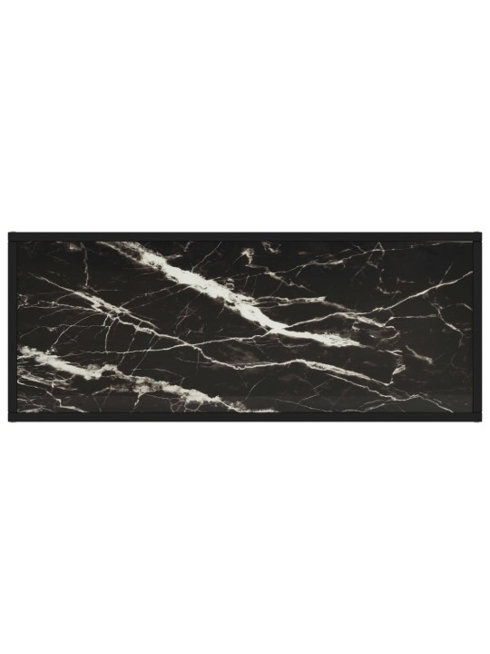 TV stolek černý s černým mramorovým sklem 100 x 40 x 40 cm